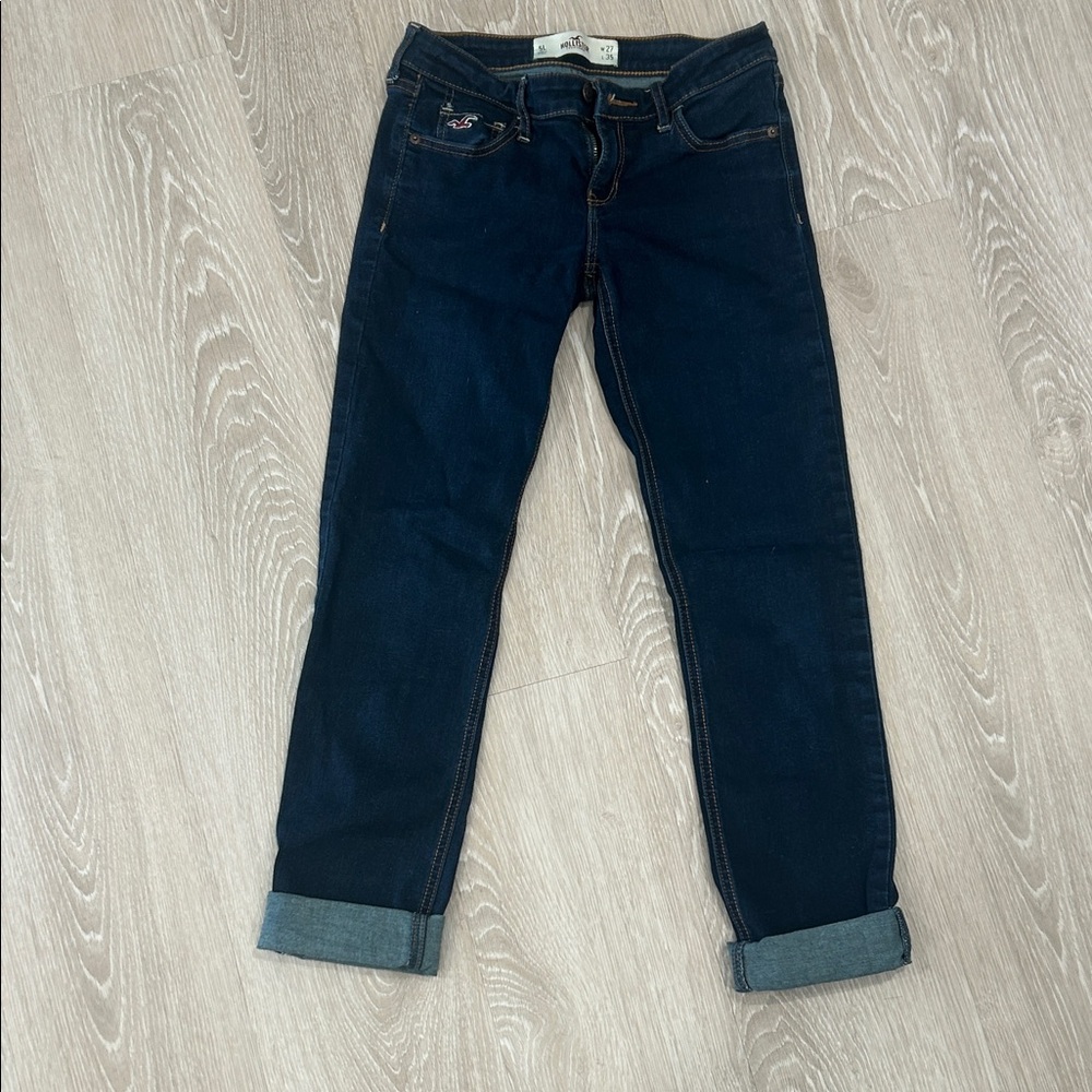 Hollister Women's Navy Cropped Jeans
